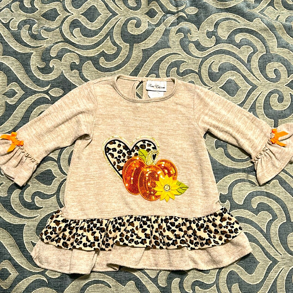 Rare Editions toddler girl size 5 pumpkin/fall shirt
